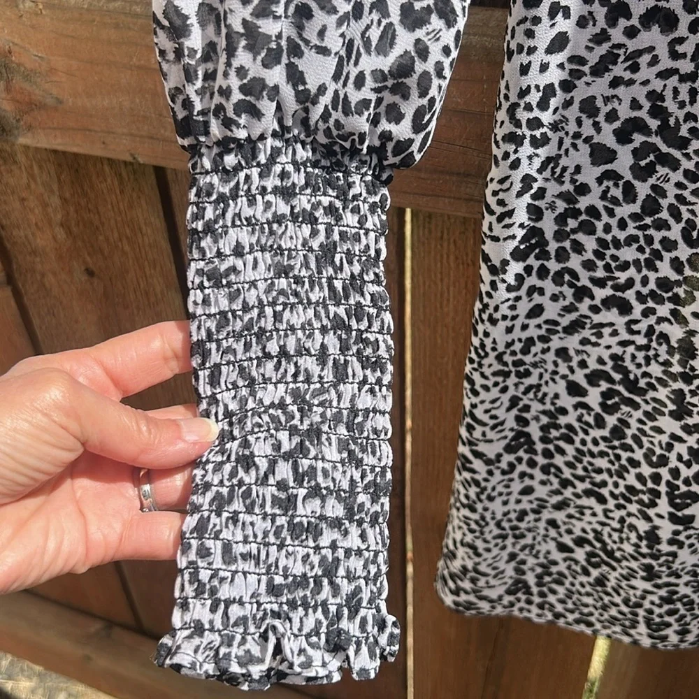 Anthropologie Bailey 44  Leopard Print Black White Dress Size 2 - Picture 12 of 12